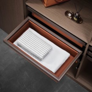 Platinum- Grid Leather Basket